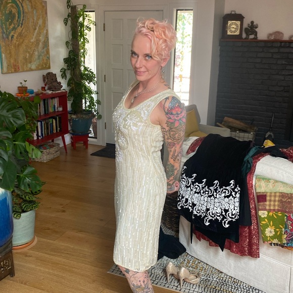 Vintage beaded dress - Picture 1 of 8